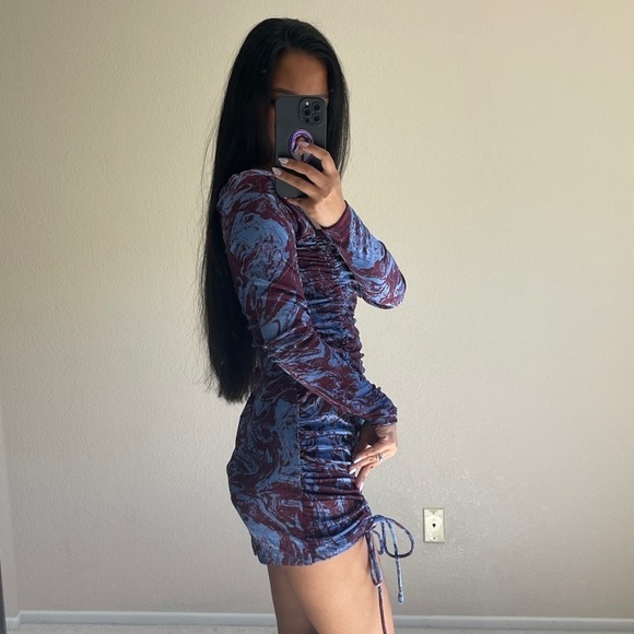 BIN#19 - WILD FABLE Women’s Medium Marble Print Longsleeved Bodycon Mini… - Picture 3 of 7